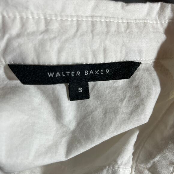 Walter Baker Shirt Womens Small White Button Up Long Sleeves Hi-Low Hem Casual - Picture 5 of 9